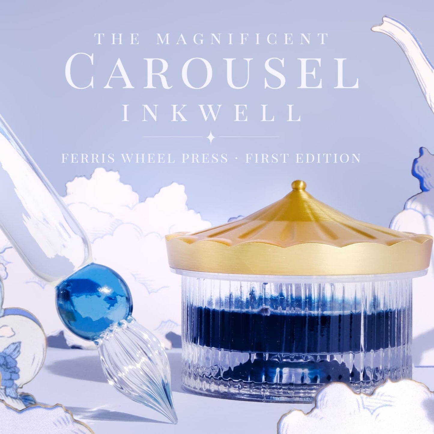 Ferris Wheel Press Carousel Inkwell First Edition Accessories