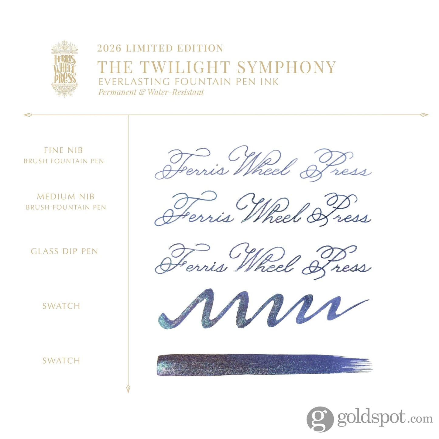 Ferris Wheel Press Fountain Pen Ink in Twilight Symphony - 20mL - Limited Edition Bottled Ink