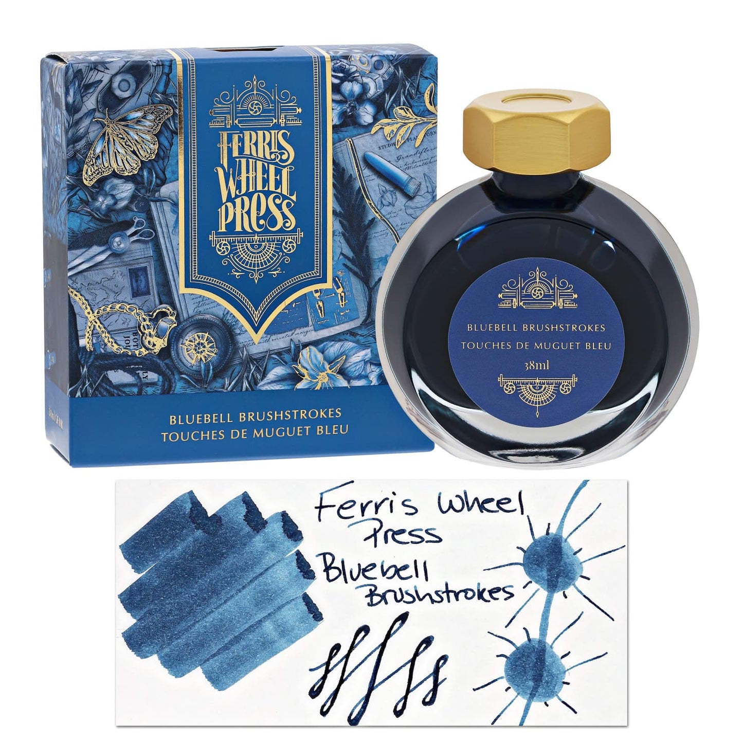 Ferris Wheel Press in Bluebell Brushstrokes Bottled Ink - 38 mL Bottled Ink