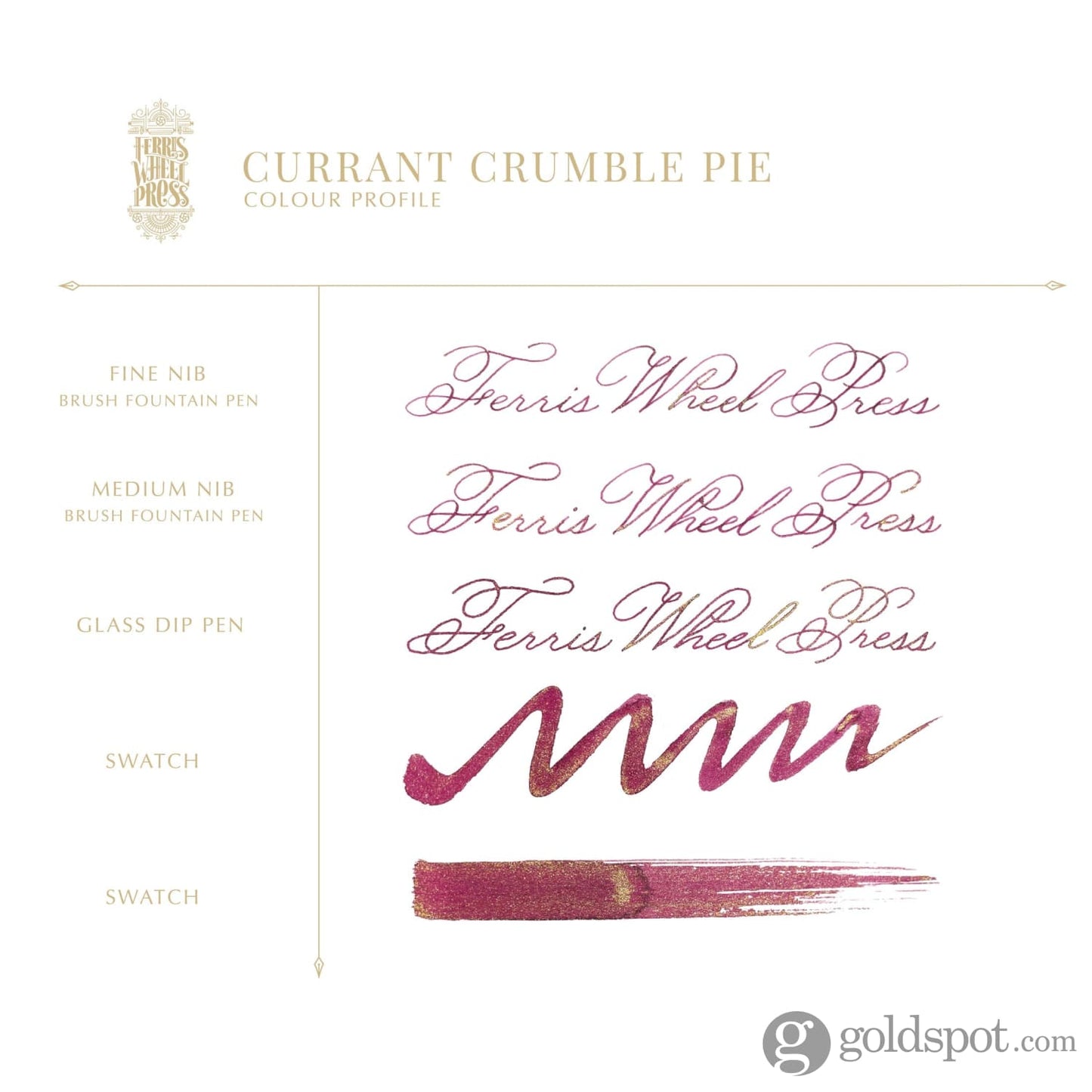 Ferris Wheel Press in Currant Crumble Pie Shimmer Bottled Ink - 38 mL Bottled Ink