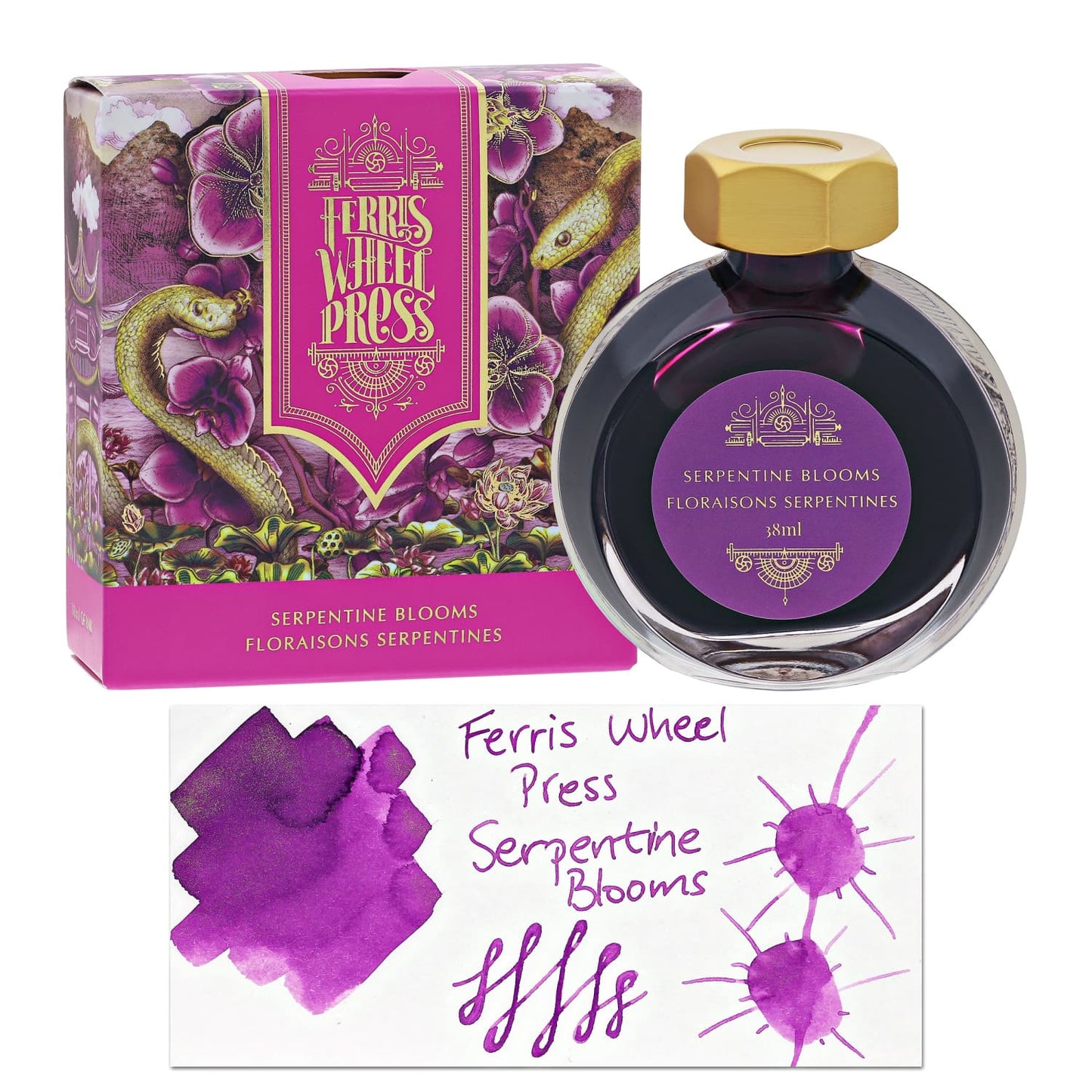 Ferris Wheel Press in Serpentine Blooms Shimmer Bottled Ink - 38 mL Bottled Ink