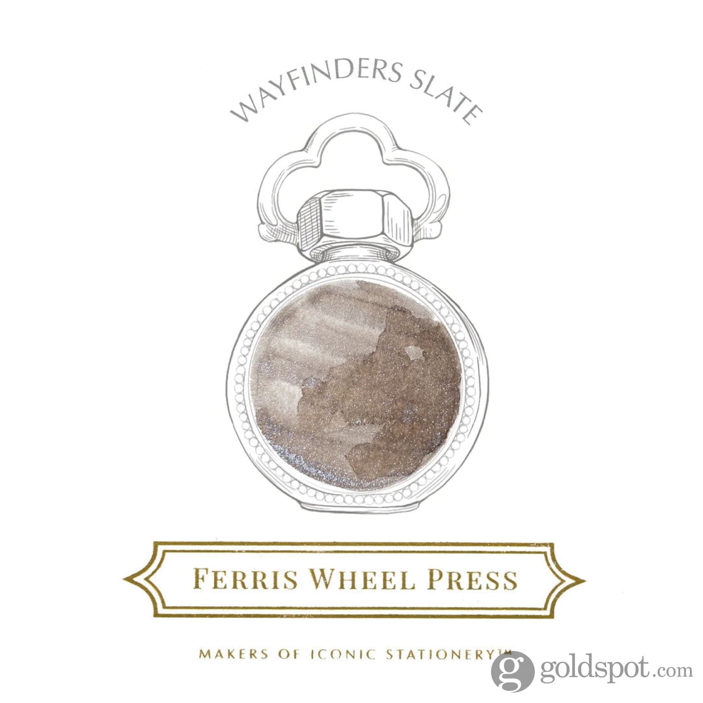 Ferris Wheel Press in Wayfinders Slate Bottled Ink - 10 mL Bottled Ink