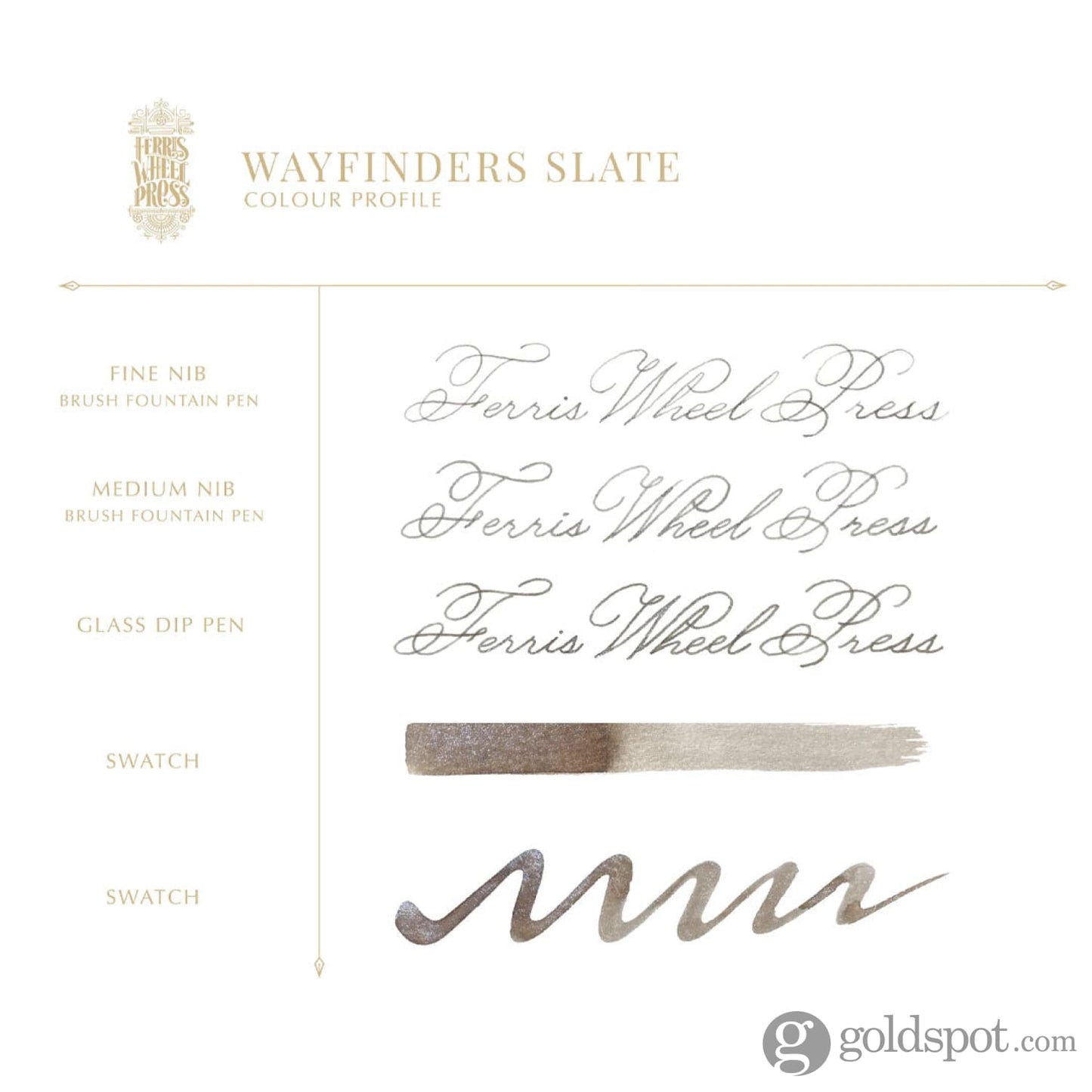 Ferris Wheel Press in Wayfinders Slate Bottled Ink - 38 mL Bottled Ink