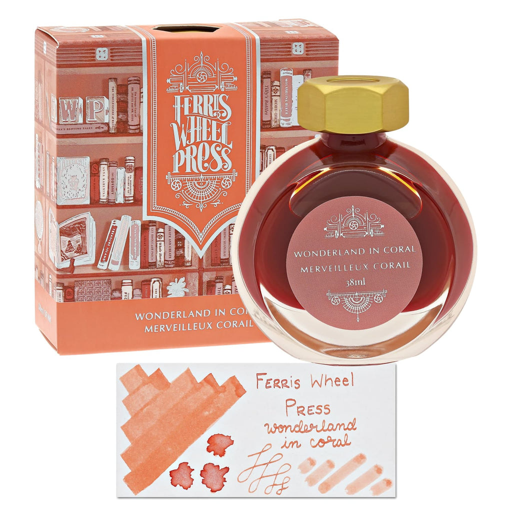 Ferris Wheel Press Shimmer Bottle Ink in Wonderland In Coral - 38 mL Bottled Ink