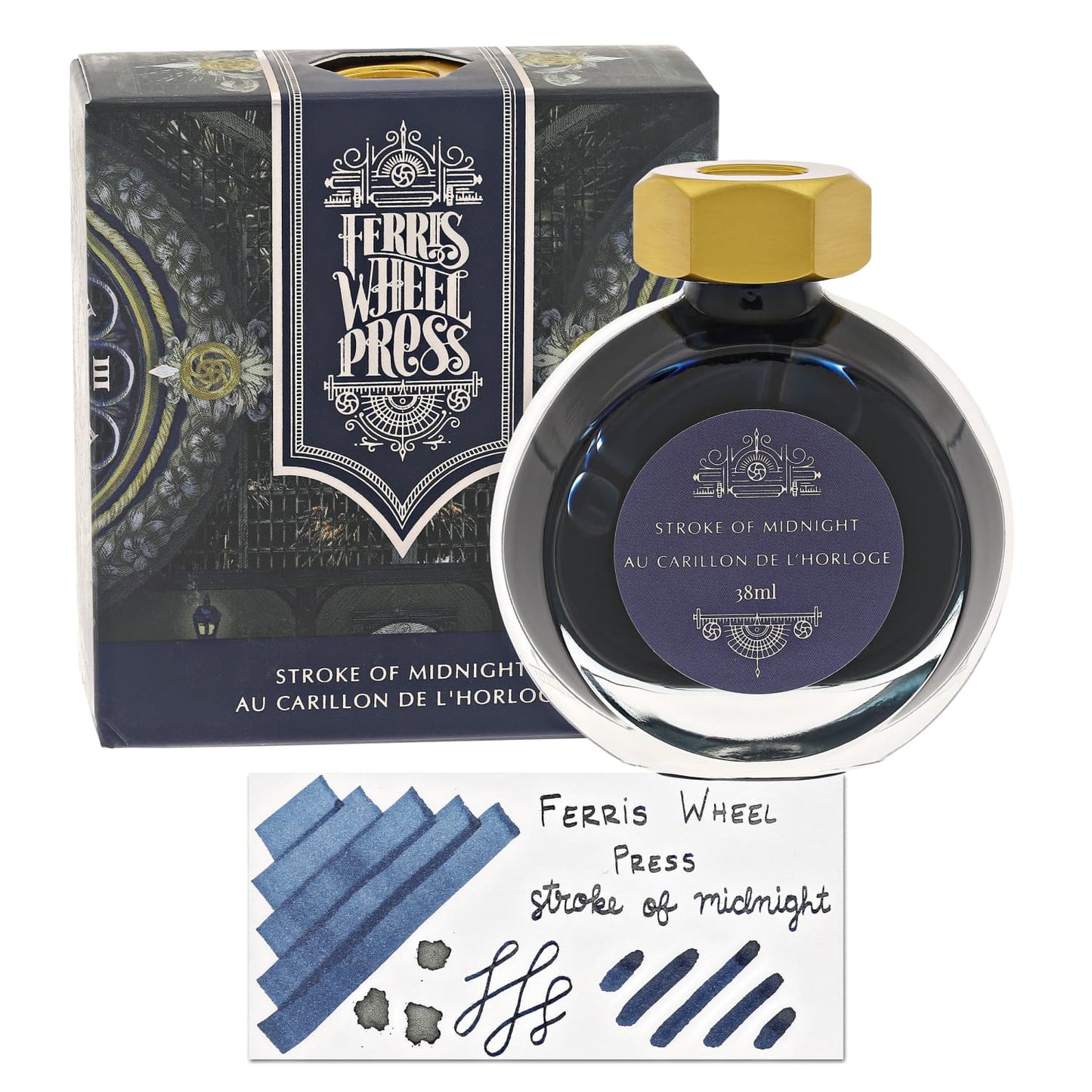 Ferris Wheel Press Bottle Ink in Stroke of Midnight - 38 mL Bottled Ink