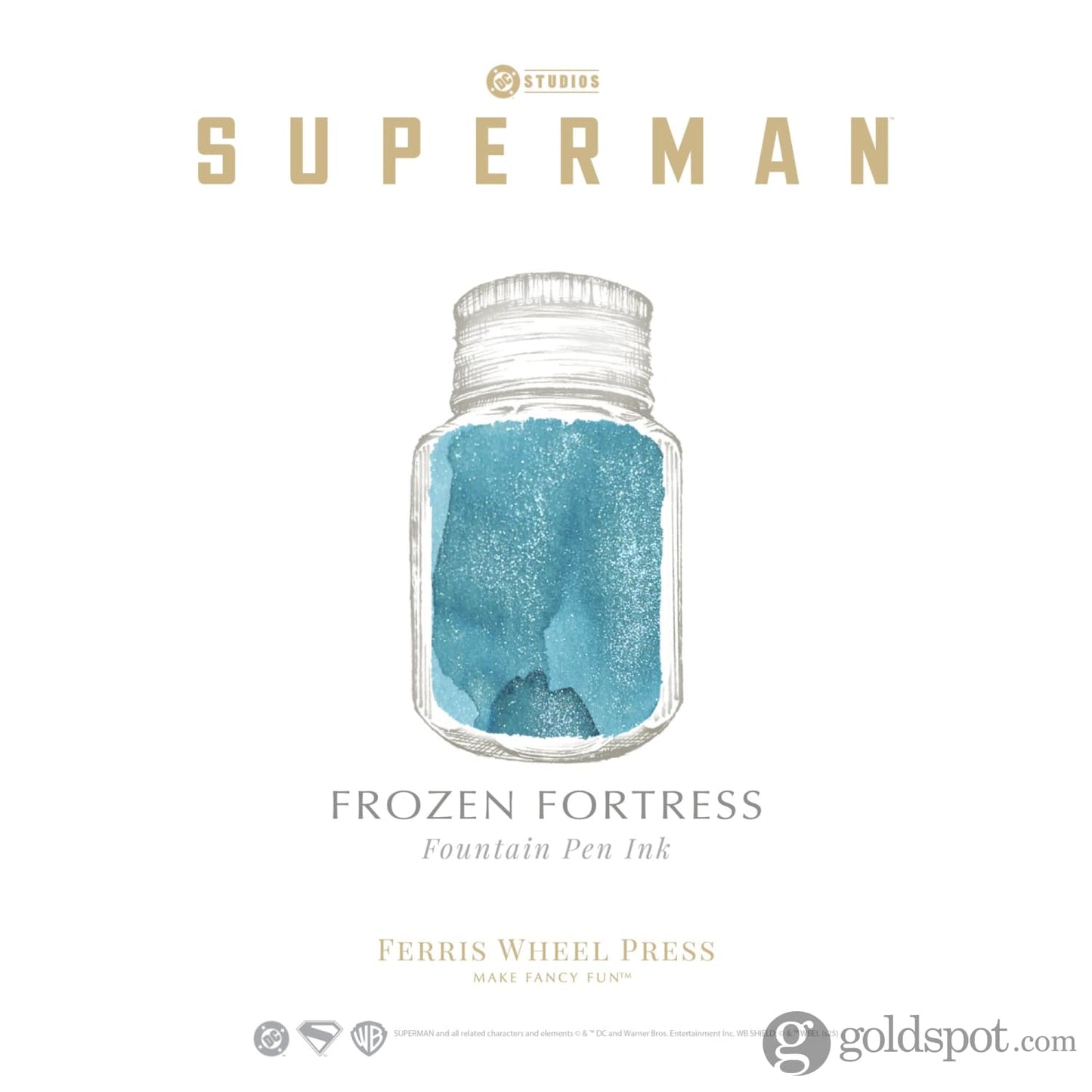 Ferris Wheel Press Superman Themed Bottled Ink in Frozen Fortress - 10 mL Bottled Ink