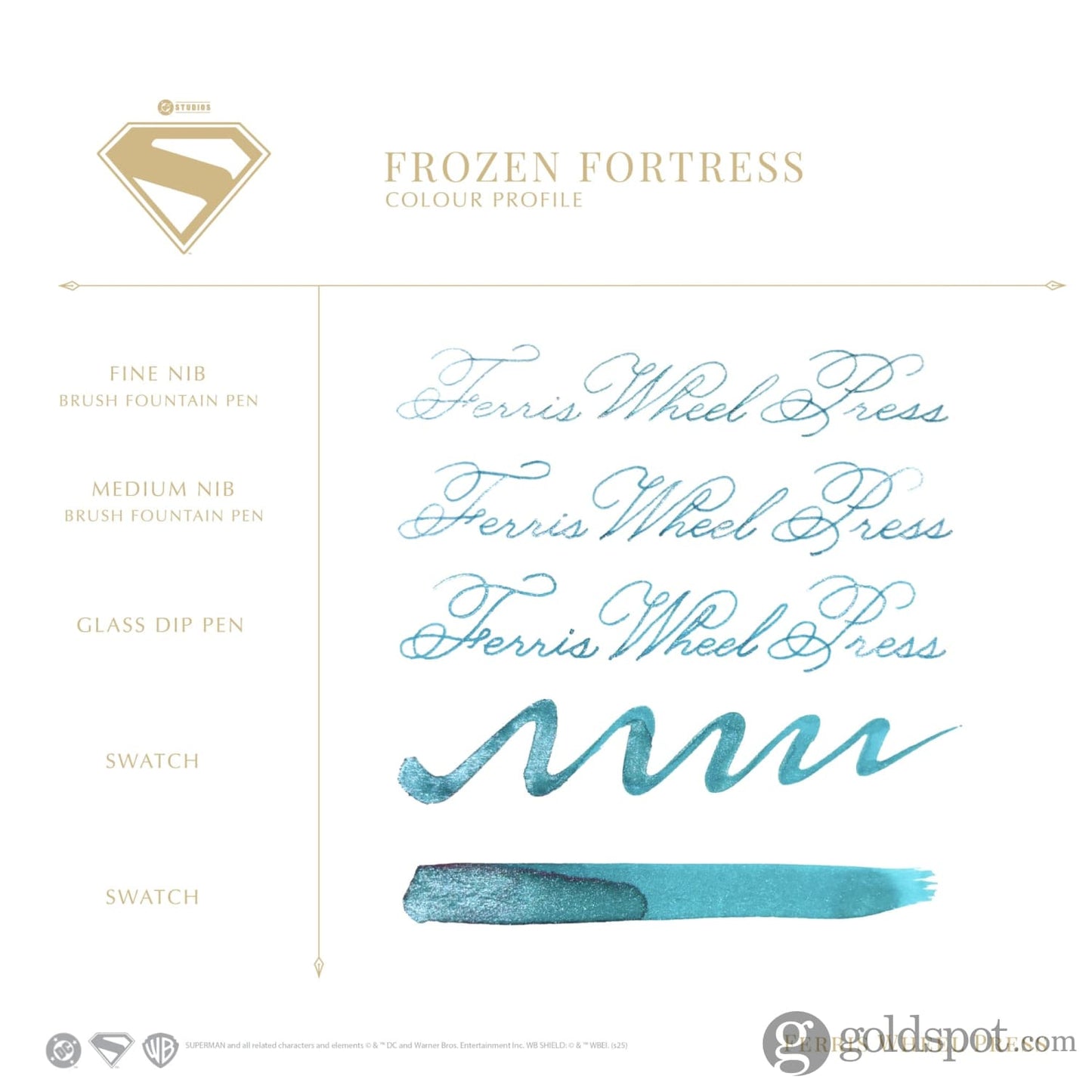 Ferris Wheel Press Superman Themed Bottled Ink in Frozen Fortress - 10 mL Bottled Ink