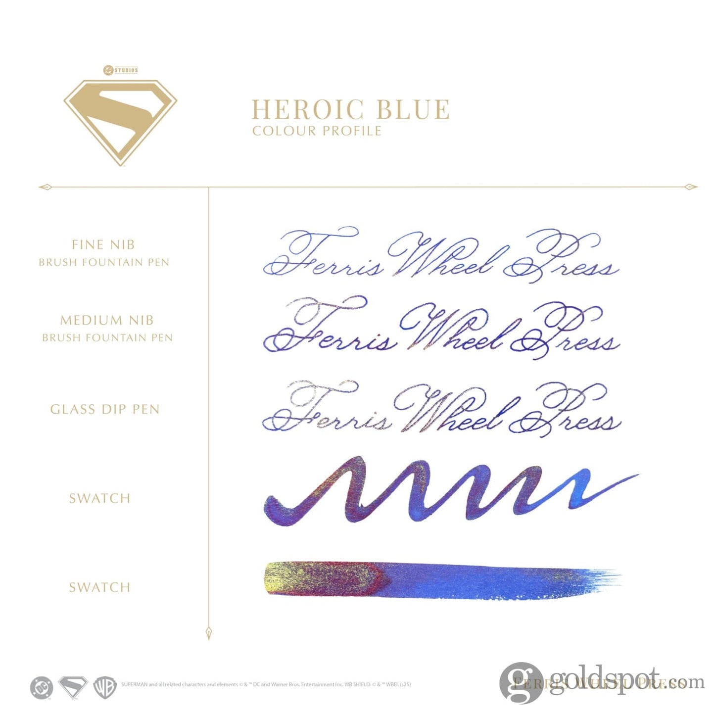Ferris Wheel Press Superman Themed Bottled Ink in Heroic Blue - 10 mL Bottled Ink