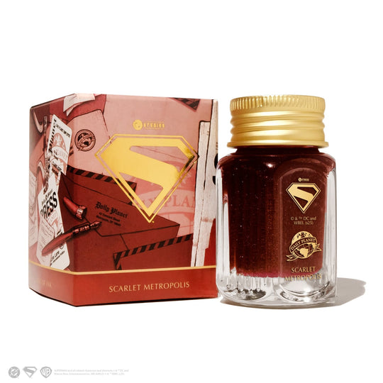 Ferris Wheel Press Superman Themed Bottled Ink in Scarlet Metropolis  - 28 mL