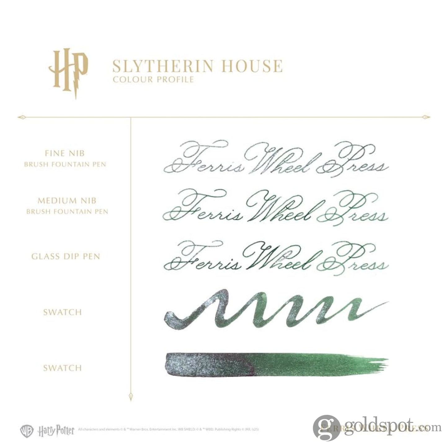 Ferris Wheel Press x Harry Potter Bottled Ink in Slytherin - 38 mL Bottled Ink