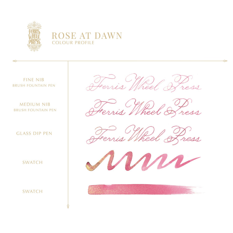Ferris Wheel Press Shimmer Bottled Ink in Rose at Dawn - 10 mL