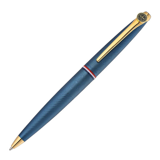 Cross ATX Americana Ballpoint Pen in Blue PVD with Gold Appointments