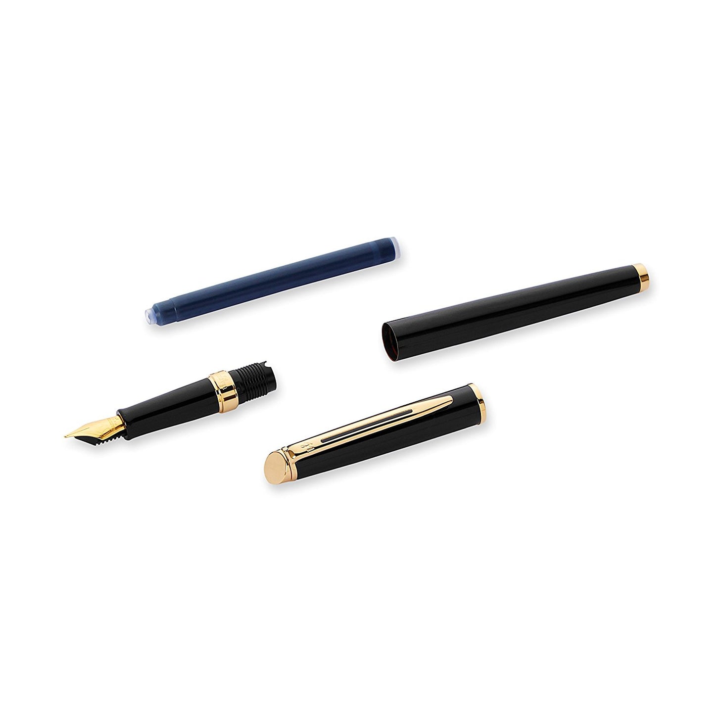 Waterman Hemisphere Fountain Pen in Black with Gold Trim - Fine Point Fountain Pen