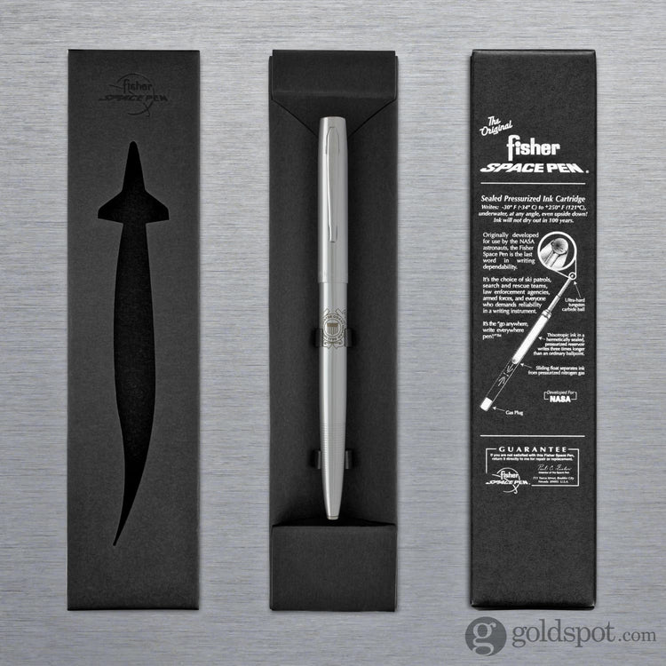 Fisher Space Pen Ballpoint Pen with Coast Guard Insignia Chrome Plated Ballpoint Pen