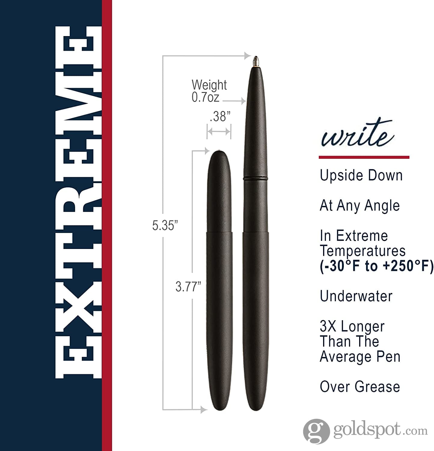 Fisher Space Pen Bullet Ballpoint Pen in Cerakote® Armor Black Ballpoint Pens