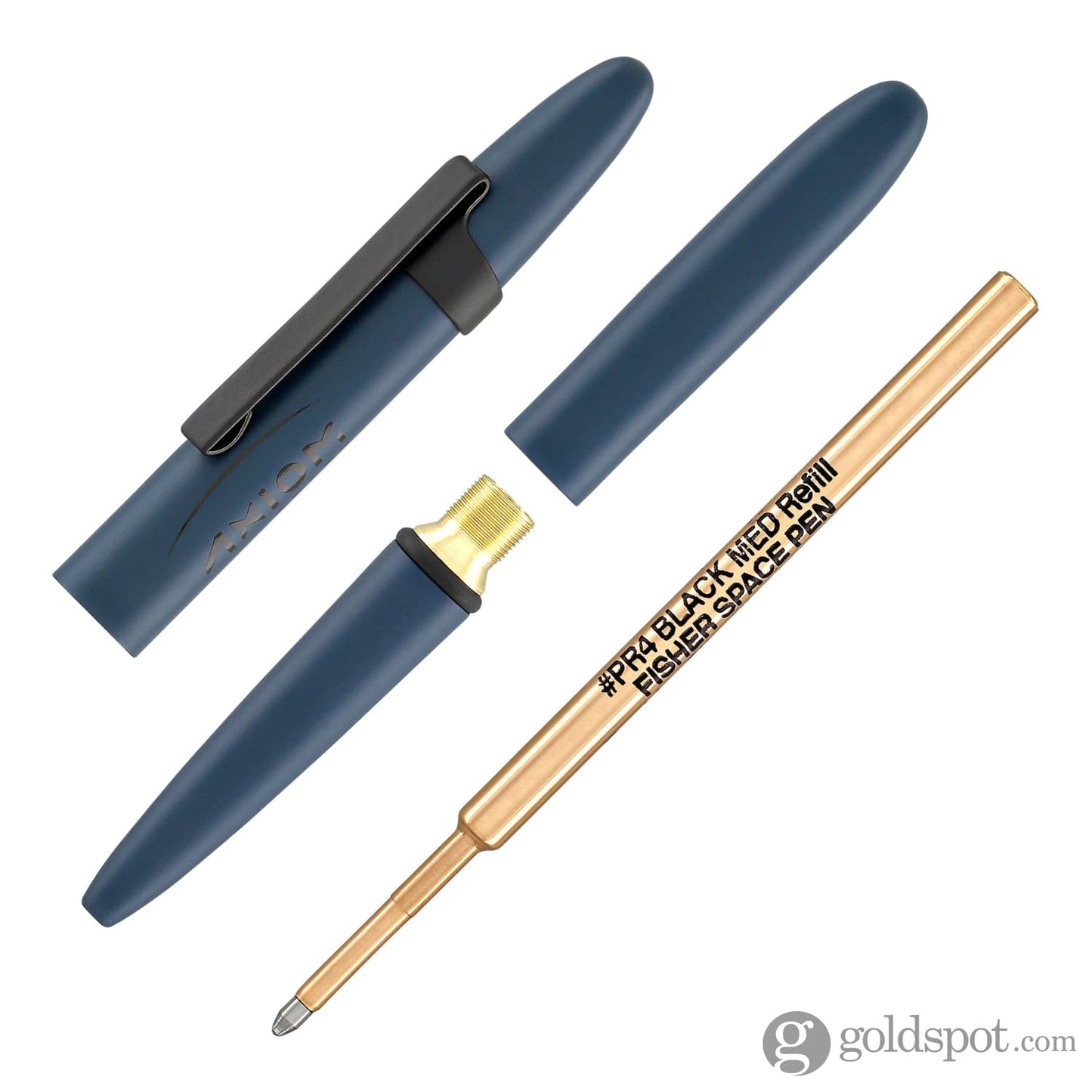 Fisher Space Pen Bullet Ballpoint Pen in Elite Navy Blue Cerakote® with Matte Black Clip & Axiom Space Logo Ballpoint Pens
