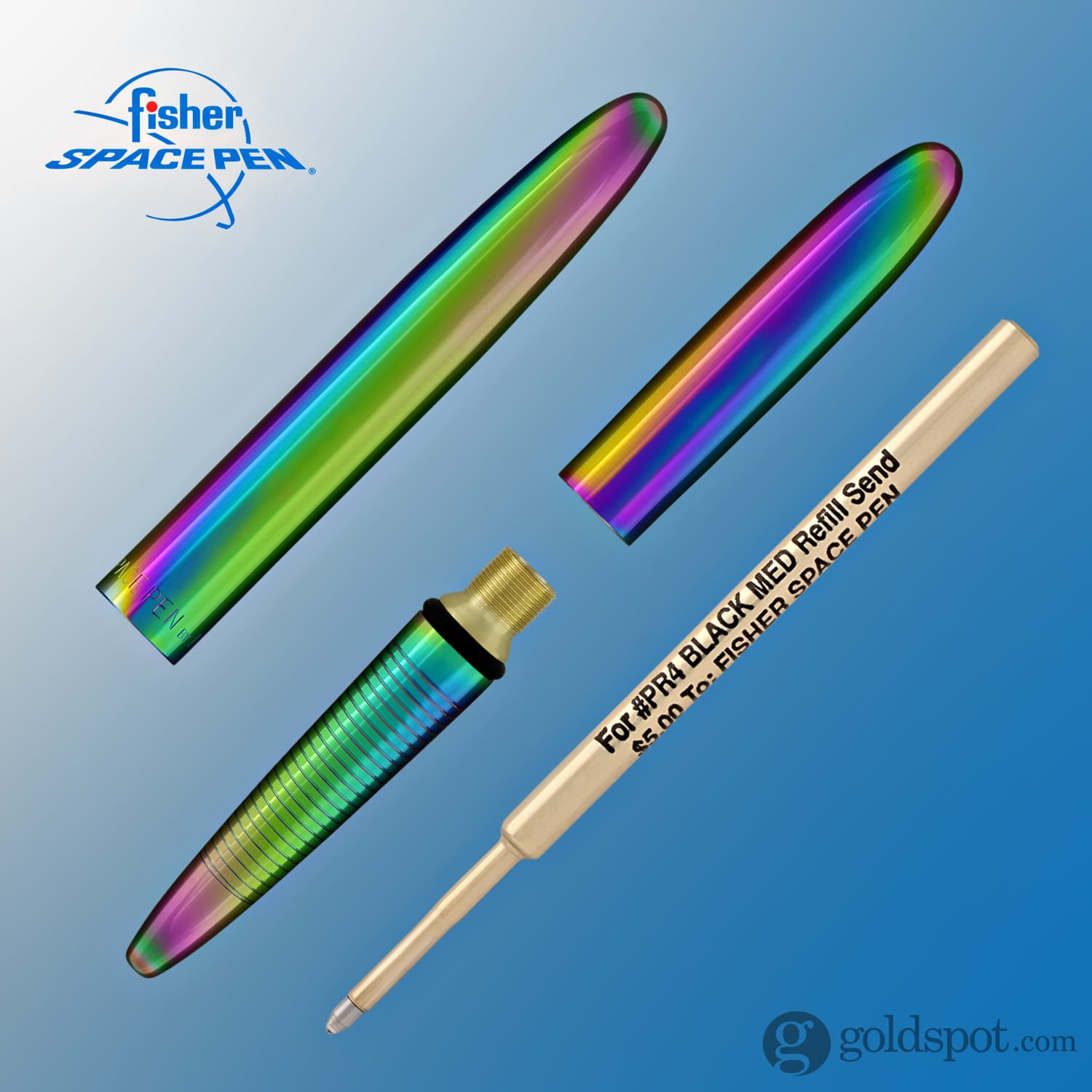 Fisher Space Pen Bullet Ballpoint Pen in Rainbow Titanium Nitride