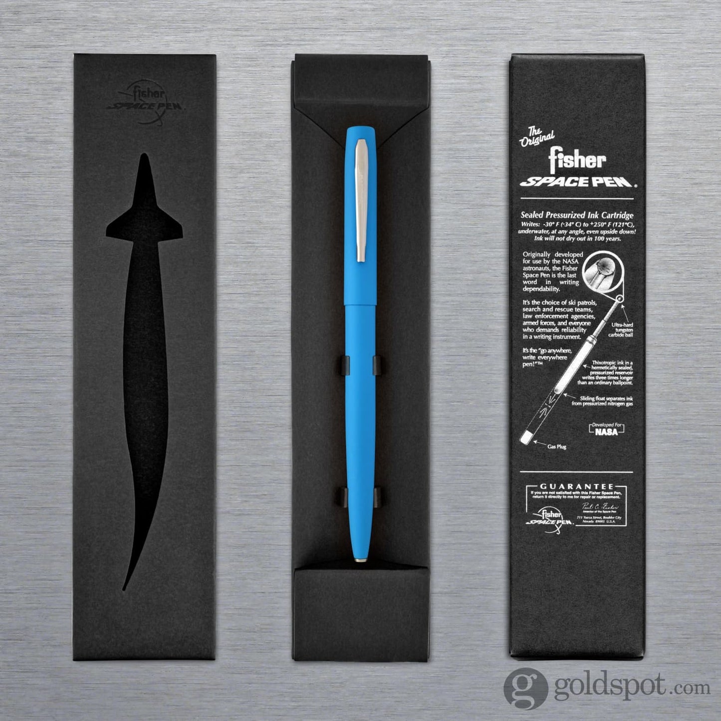 Fisher Space Pen Cap-O-Matic Specialized Ballpoint Pen M4 Powder Coated in Matte Blue Ballpoint Pen