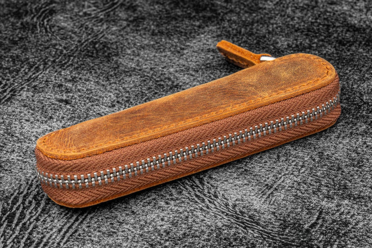 Galen Leather 1 Pen Case for Kaweco - Pocket Pen in Crazy Horse Brown Pen Cases