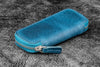 Galen Leather 2 Pen Case for Kaweco - Pocket Pen in Crazy Horse Ocean Blue Pen Cases