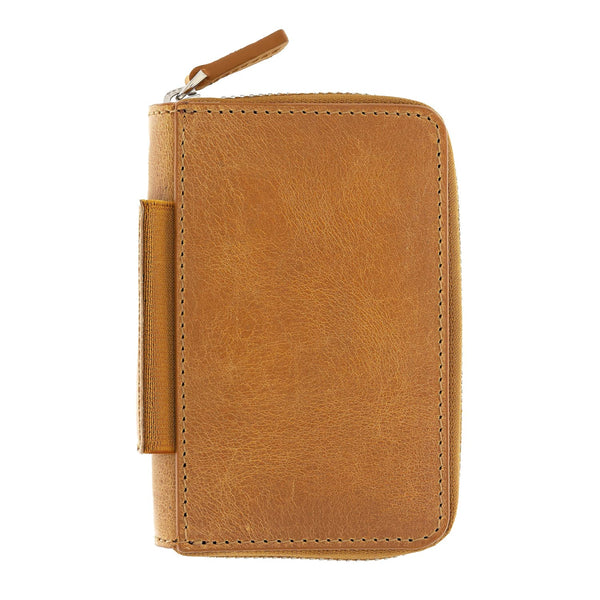 Galen Leather EDC Wallet in Crazy Horse Honey Ochre Pen Cases