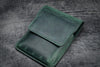 Galen Leather Five Slot Flap Pen Case in Crazy Horse Forest Green Pen Cases