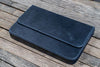 Galen Leather Magnum Opus 12 Slots Hard Pen Case in Crazy Horse Navy Blue Pen Cases