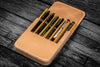 Galen Leather Magnum Opus 6 Slots Hard Pen Case in Crazy Horse Honey Ochre Pen Cases