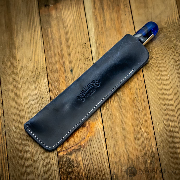 Galen Leather Single Pen Case in Navy Blue Pen Cases