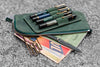 Galen Leather Slip-N-Zip 4 Slots Zippered Pen Pouch in Crazy Horse Forest Green Pen Cases