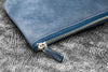 Galen Leather Slip-N-Zip 4 Slots Zippered Pen Pouch in Crazy Horse Navy Blue Pen Cases