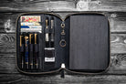 Galen Leather Zippered A5 Notebook Folio in Black Pen Case