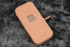 Galen Leather Zippered Magnum Opus Hard 3 Slots Pen Case in Undyed Leather Pen Cases