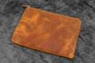 Galen Leather Zippered Writer’s Bank Bag in Crazy Horse Brown Pen Cases