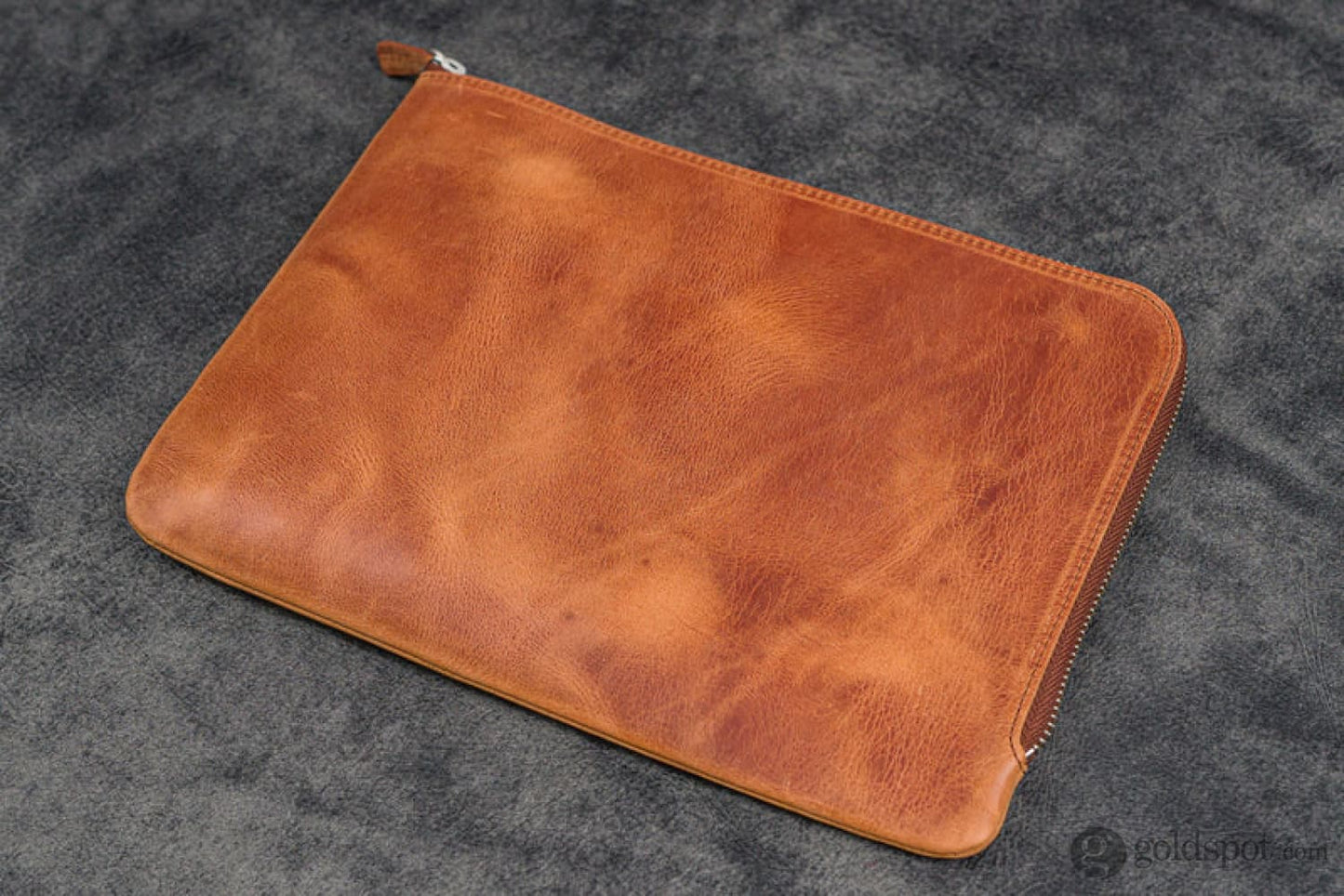 Galen Leather Zippered Writer’s Bank Bag in Crazy Horse Tan Pen Cases