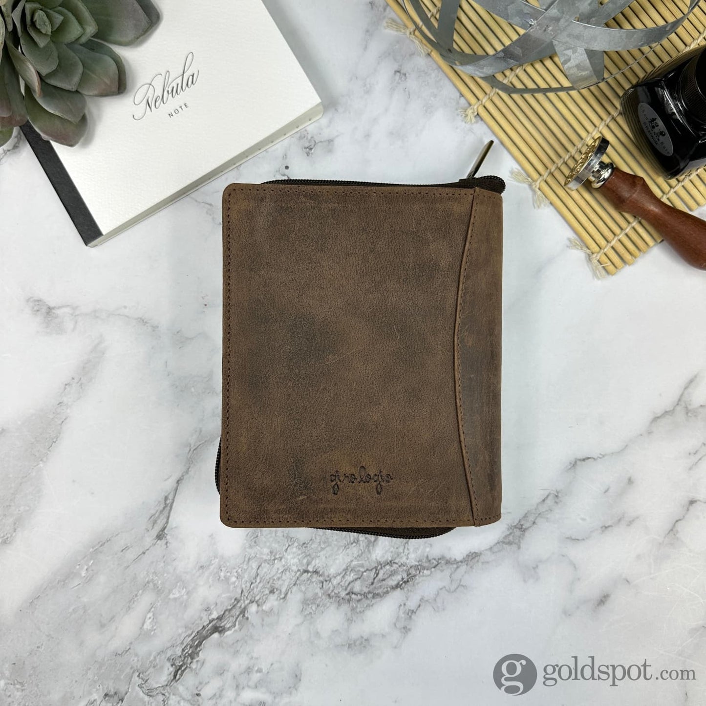 Girologio 12 Zippered Pen Case in Bomber Brown Cases