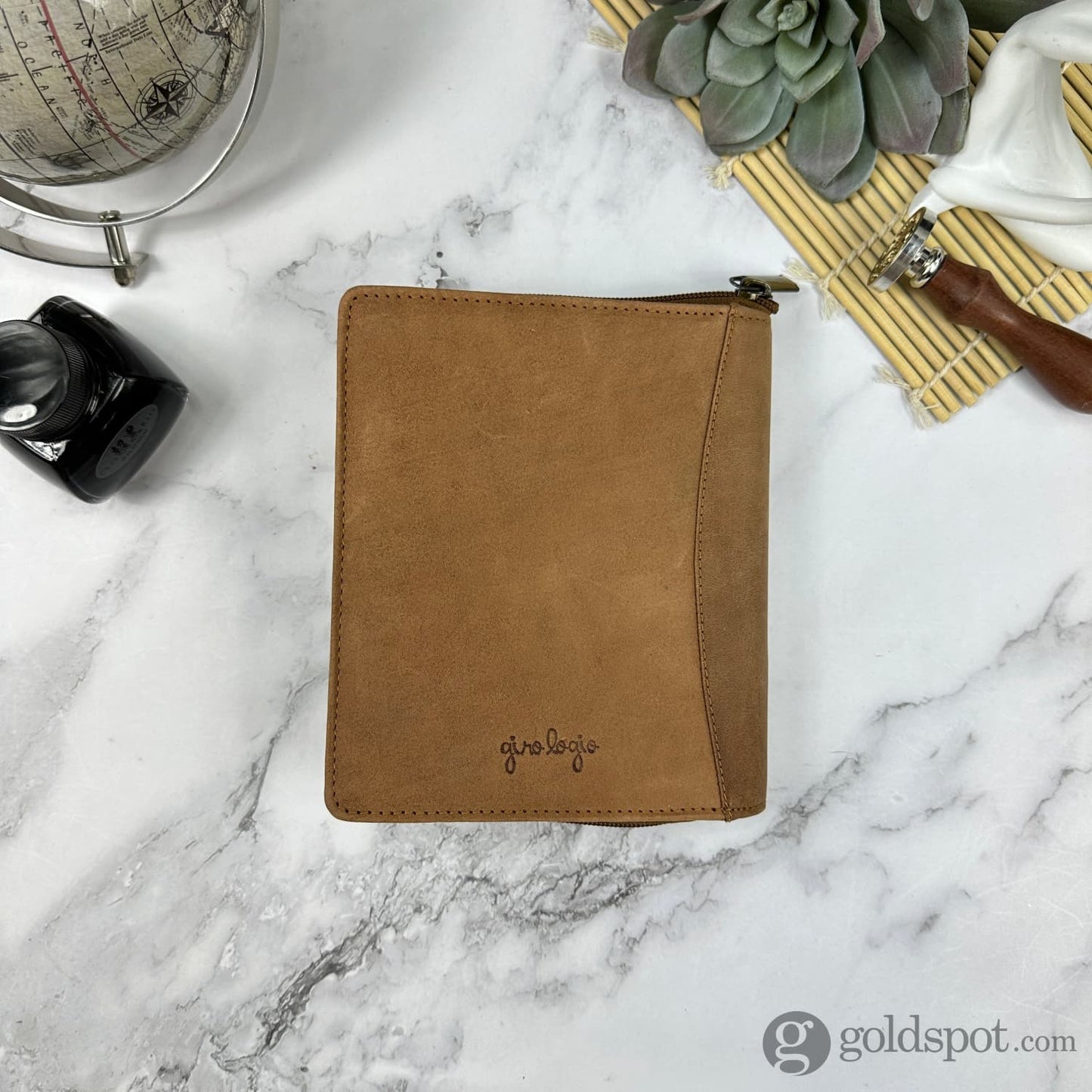 Girologio 12 Zippered Pen Case in Saddle Tan Cases