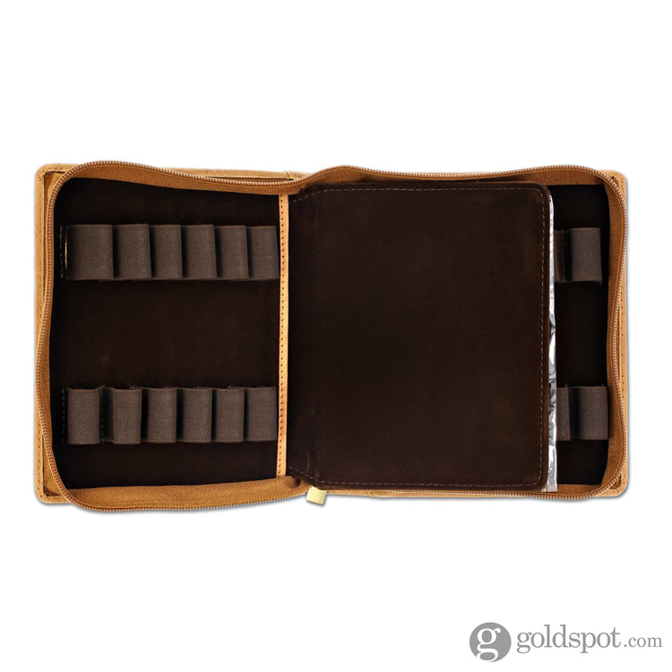 Girologio 12 Zippered Pen Case in Saddle Tan Cases
