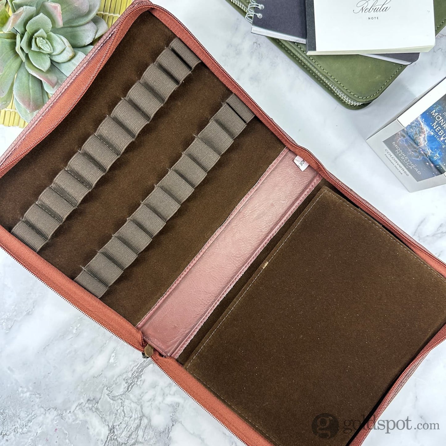 Girologio 24 Zippered Pen Case in Antique Brown Cases