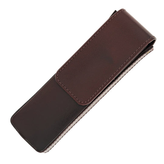 Girologio Double Magnetic Closure Pen Case in Oxblood