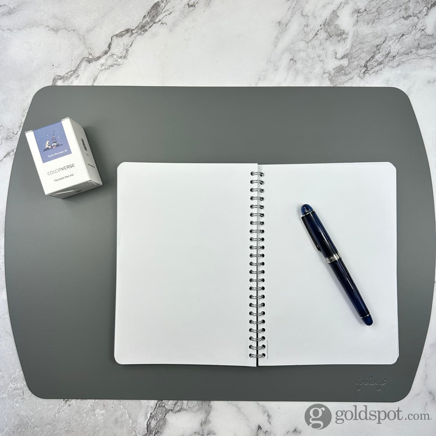 Girologio Repurposed Leather Writing Mat in Grey Accessories