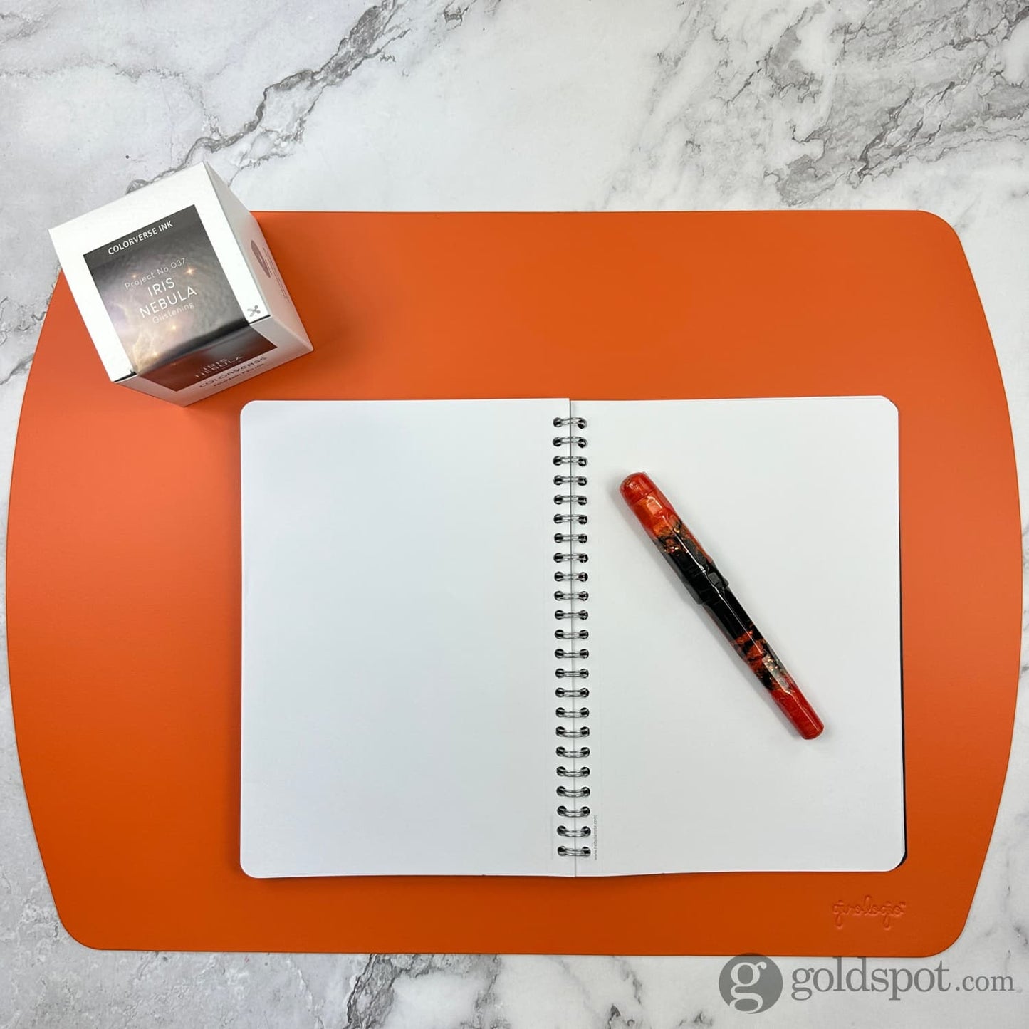 Girologio Repurposed Leather Writing Mat in Orange Accessories