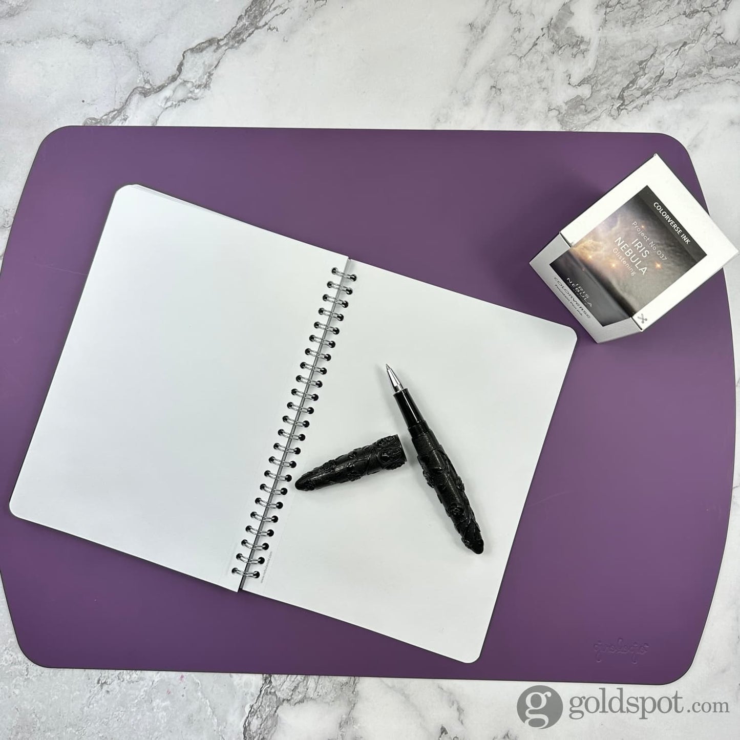 Girologio Repurposed Leather Writing Mat in Purple Accessories