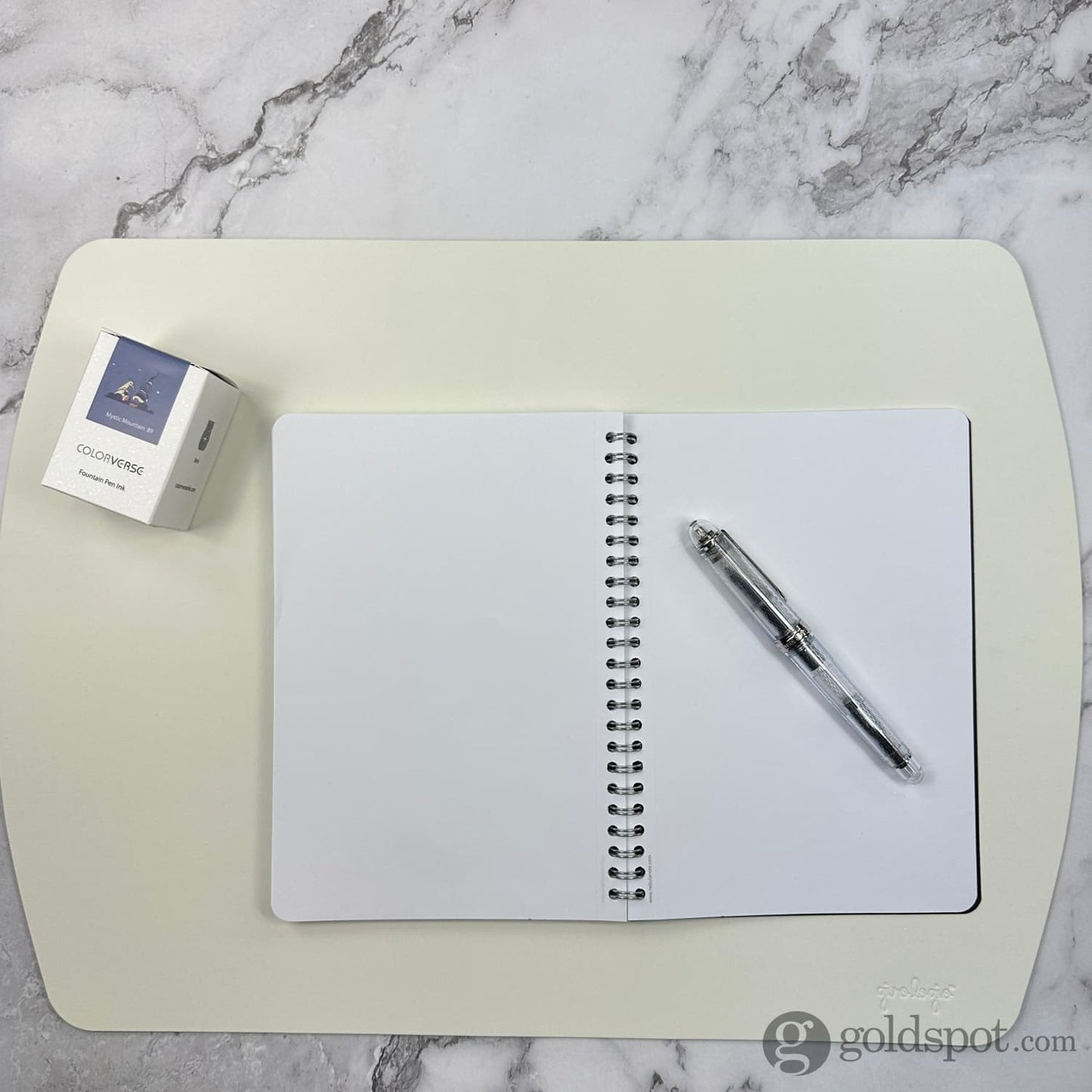 Girologio Repurposed Leather Writing Mat in White Accessories