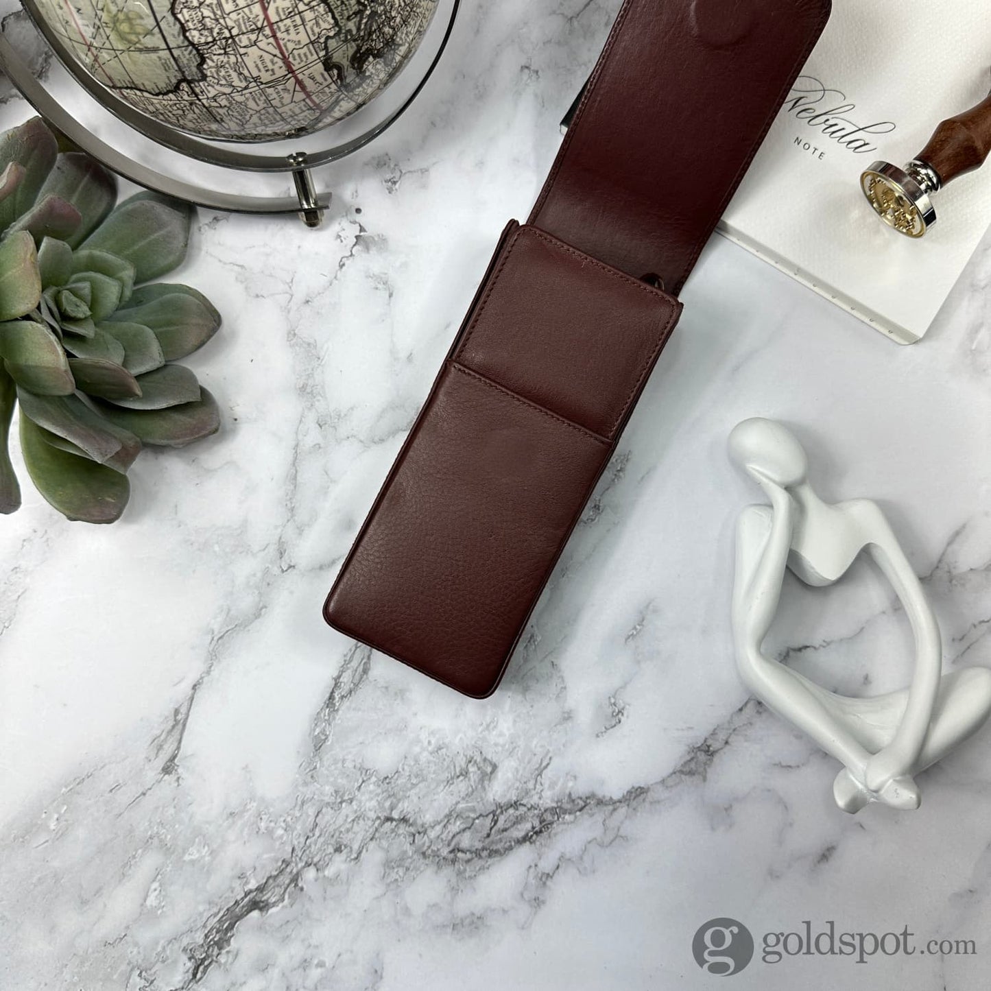 Girologio Triple Magnetic Closure Pen Case in Antique Brown Cases