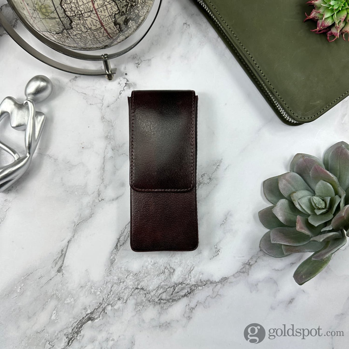 Girologio Triple Magnetic Closure Pen Case in Oxblood Cases