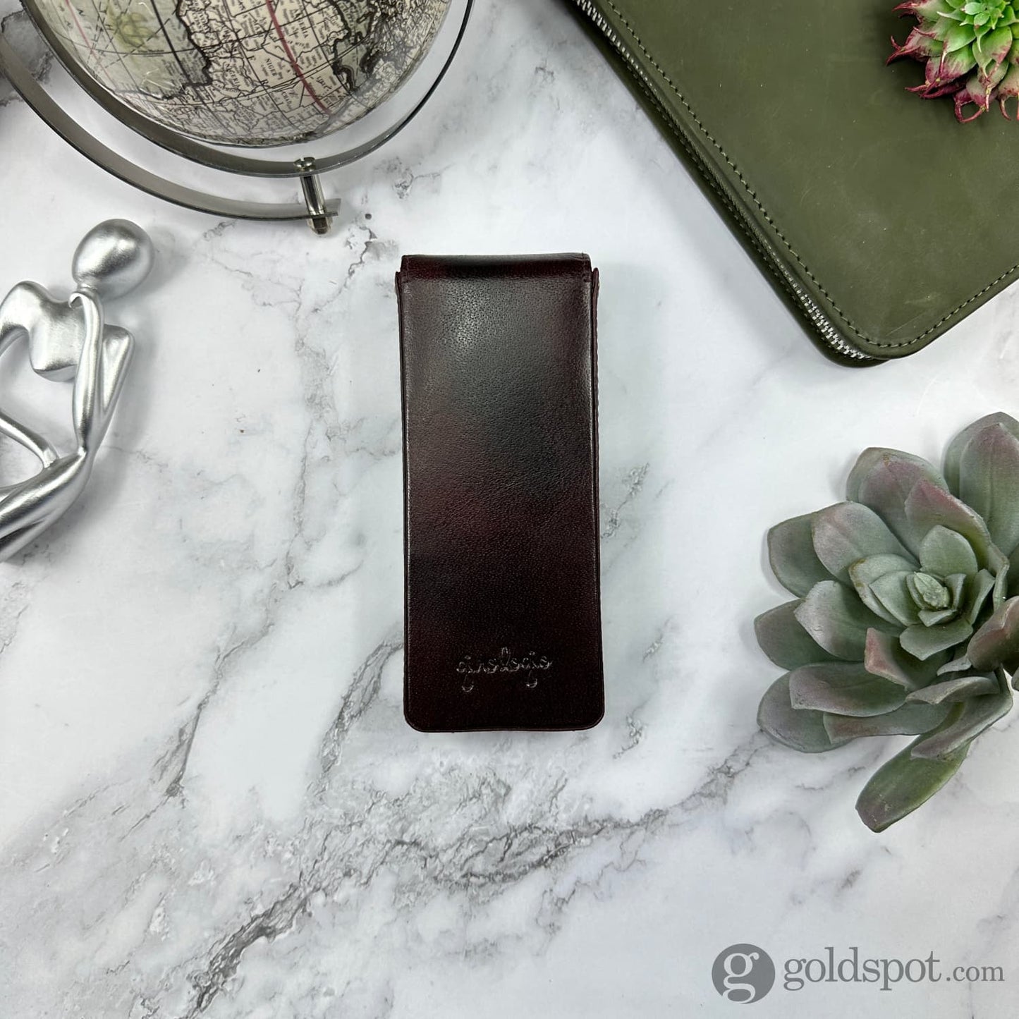 Girologio Triple Magnetic Closure Pen Case in Oxblood Cases