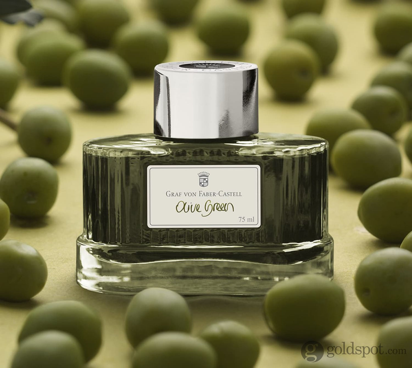 Graf von Faber-Castell Bottled Ink in Olive Green - 75 mL Bottled Ink
