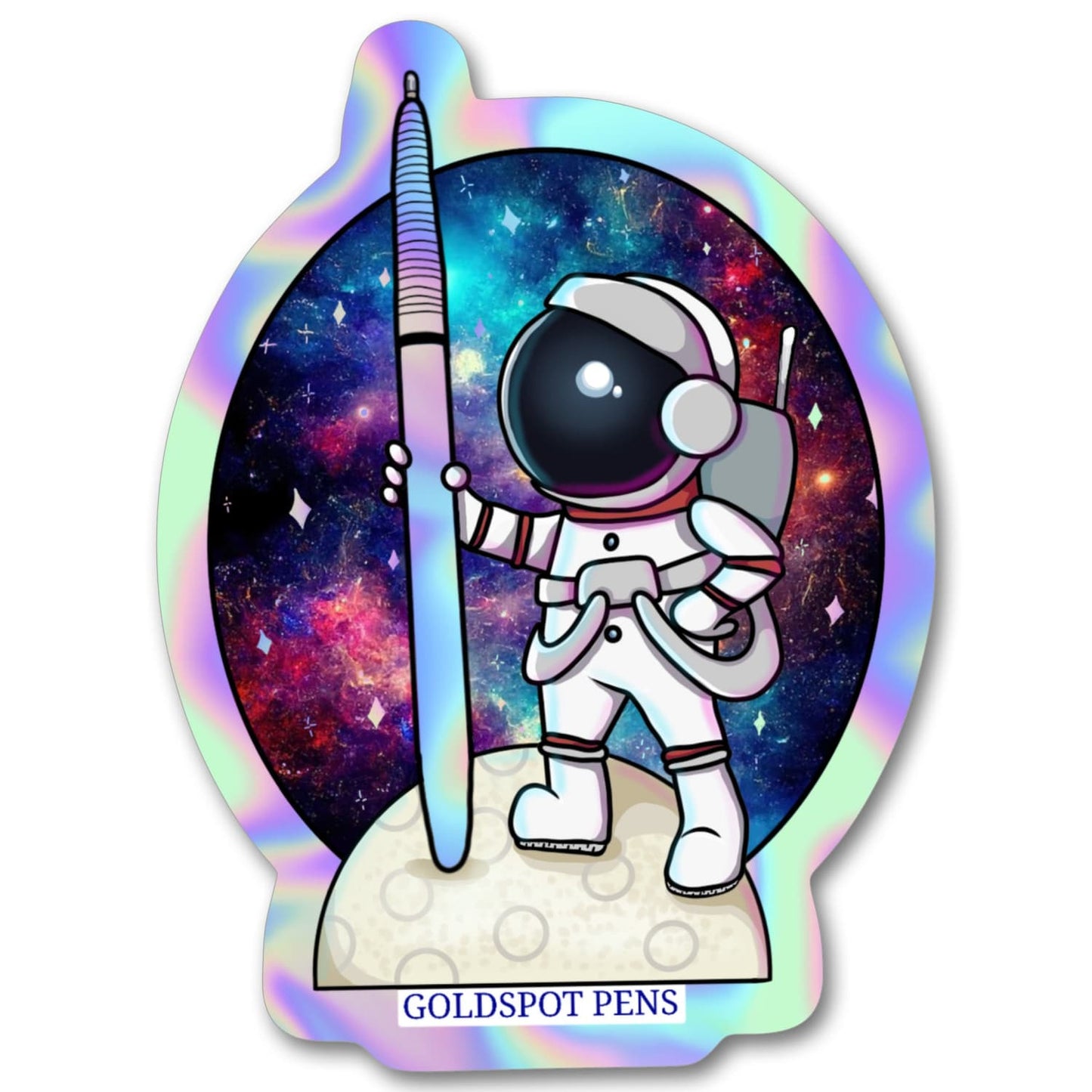 Holographic Astro Pen Sticker Stickers