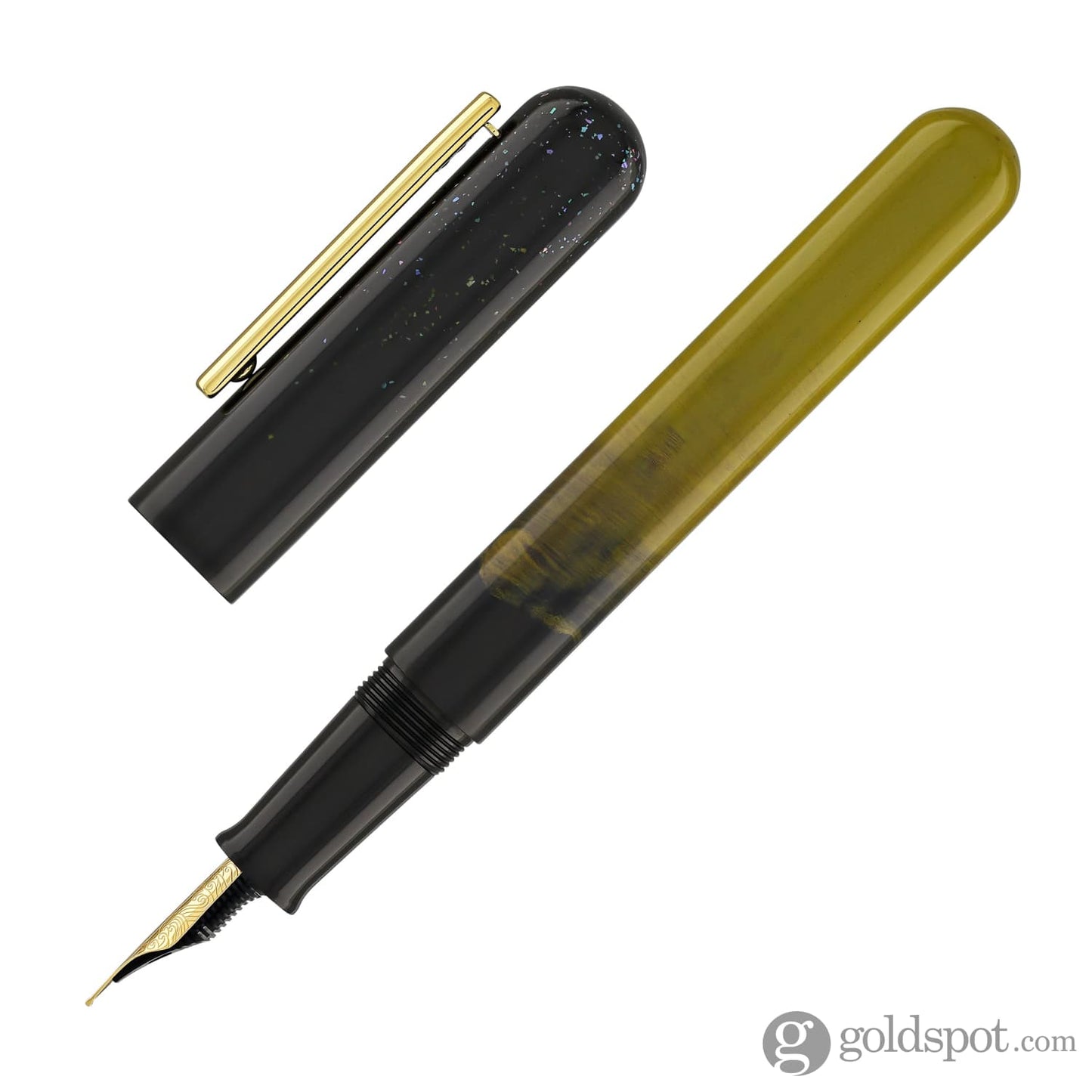 IKKAKU by Nahvalur Gradient Urushi Fountain Pen in Cong-Lü Scallion Green